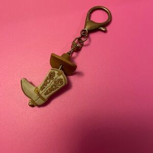 Source Unknown Brown and Cream Boot Key Holder